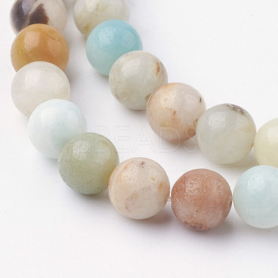 Natural Flower Amazonite Bead Strands G-G735-61-6mm-1