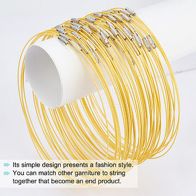 50Pcs Stainless Steel Wire Necklace Cord DIY Jewelry Making TWIR-NB0001-03-1