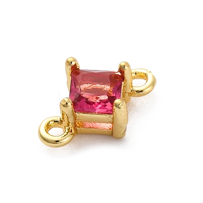 Brass Cubic Zirconia Rhombus Connector Charms LS-KK-F894-12G-03-1