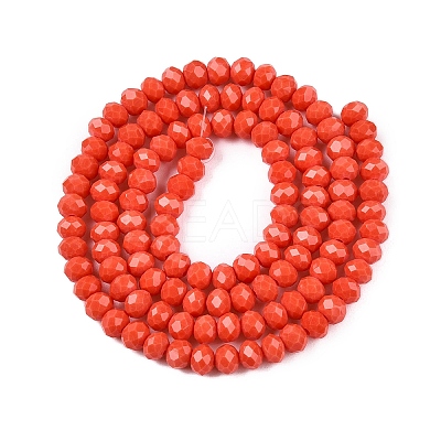 Opaque Solid Color Imitation Jade Glass Beads Strands EGLA-A044-P4mm-D21-1