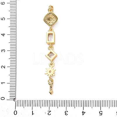 Tassel Brass Micro Pave Clear Cubic Zirconia Big Pendants KK-L271-01G-12-1
