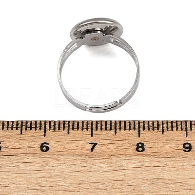 304 Stainless Steel Cuff Ring Components STAS-D372-06P-03-1