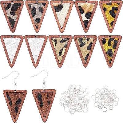 12Pcs 6 Style Eco-Friendly Cowhide Leather Pendants FIND-OC0001-92-1