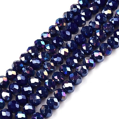 Electroplate Glass Beads Strands EGLA-A044-P4mm-B07-1
