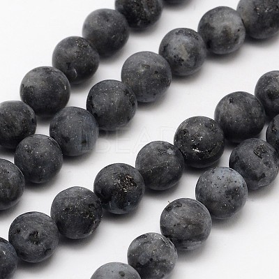 Natural Larvikite Beads Strands G-D692-10mm-1