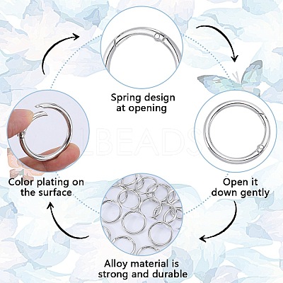 Zinc Alloy Spring Gate Rings FIND-SP0001-08D-1