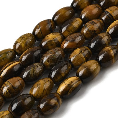 Natural Tiger Eye Beads Strands G-A275-A01-8x12mm-1