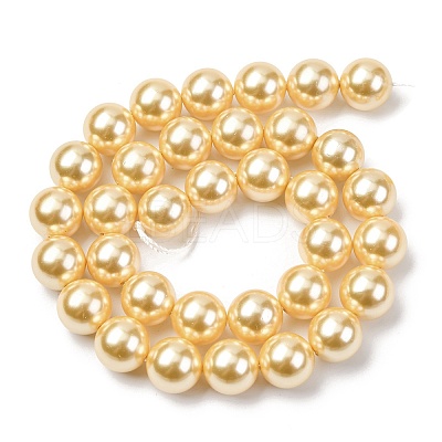 Electroplated Shell Pearl Beads Strands BSHE-G041-12mm-01-1