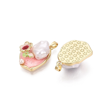 Brass Enamel Pendants KK-SZC0009-09G-02-1