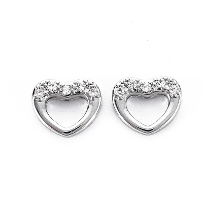 Brass Micro Pave Clear Cubic Zirconia Clasps KK-S356-503-NF-1