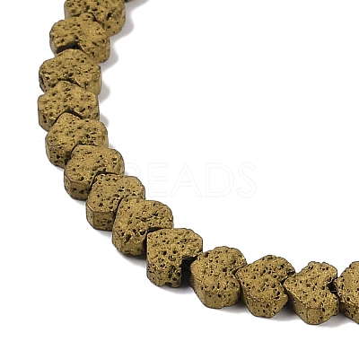 Electroplated Natural Lava Rock Beads Strands G-Q1009-G01-02E-1