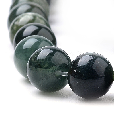 Natural Moss Agate Beads Strands G-S259-18-8mm-1
