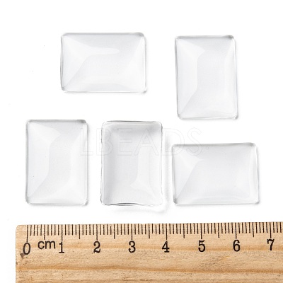 Transparent Rectangle Glass Cabochons GGLA-R025-25x18-1
