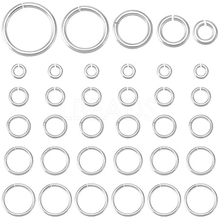 50Pcs 5 Styles 925 Sterling Silver Open Jump Rings STER-BBC0006-19-1
