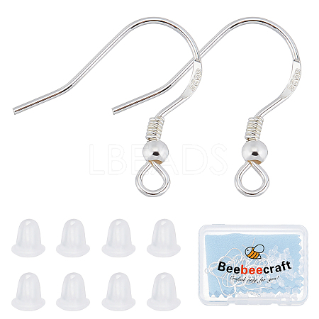 10 Pairs 925 Sterling Silver Earring Hooks STER-BBC0001-37-1