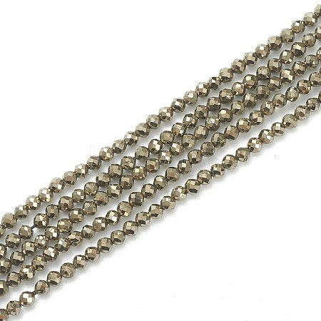 Natural Pyrite Beads Strands G-J002-19-1