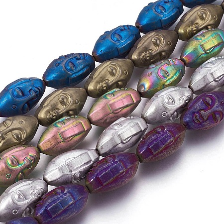 Electroplated Non-magnetic Synthetic Hematite Beads Strands G-P392-M-1