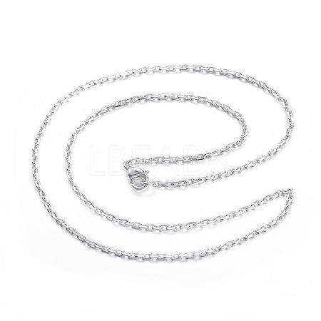 304 Stainless Steel Cable Chain Necklaces NJEW-P162-12S-1