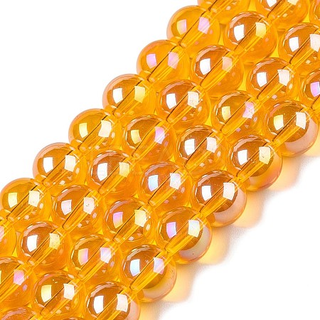 Electroplate Transparent Glass Beads Strands X-GLAA-T032-T8mm-AB11-1