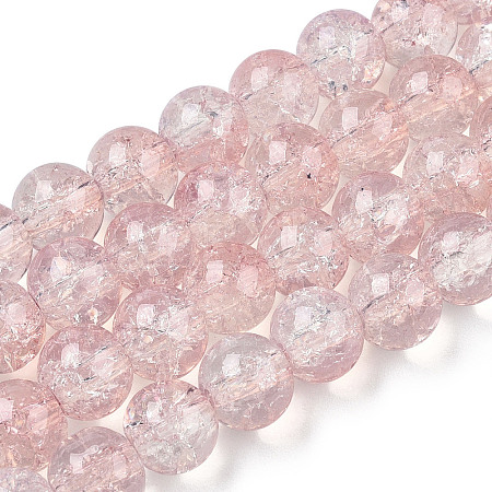 Transparent Crackle Baking Paint Glass Beads X1-DGLA-T003-01B-13-1