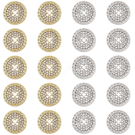 20Pcs 2 Colors Alloy Buttons BUTT-GF0004-09-1