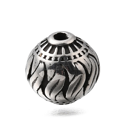 Engraved 304 Stainless Steel Beads STAS-H263-17AS-03-1
