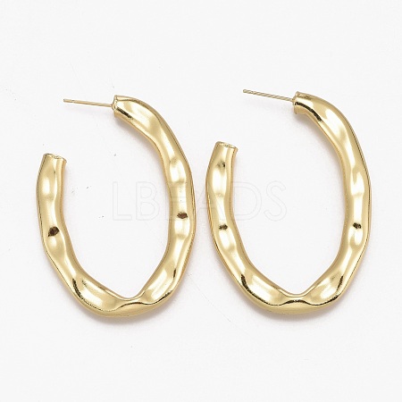 Brass Stud Earrings EJEW-L231-29G-1