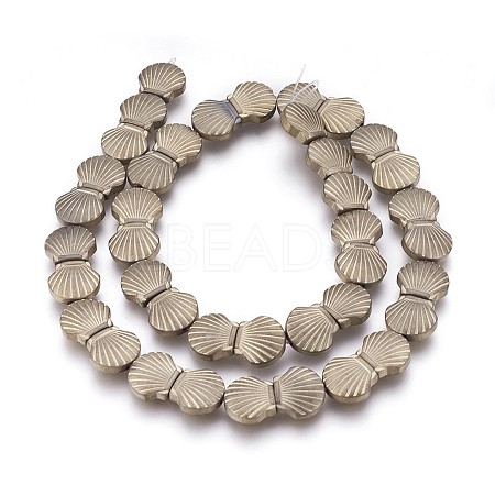 Electroplated Non-magnetic Synthetic Hematite Beads Strands G-P392-T02-1