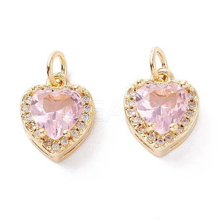 Brass Micro Pave Cubic Zirconia Charms LS-ZIRC-A019-14G-F-1