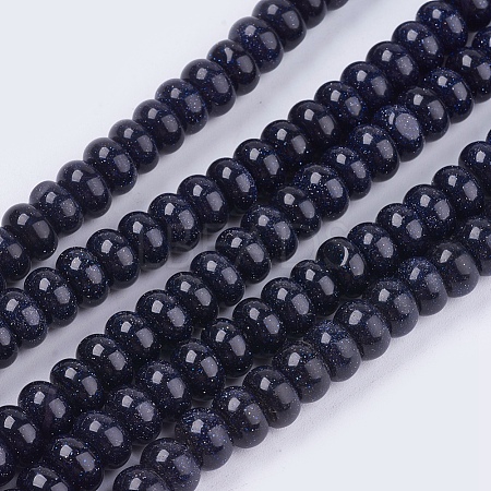 Synthetic Blue Goldstone Beads Strands X-G-S105-8mm-22-1