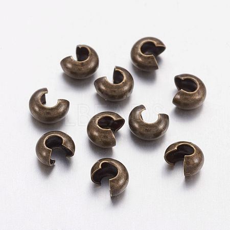 Brass Crimp Beads Covers X-KK-H291-NFAB-NF-1