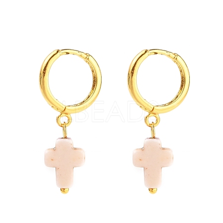 Brass Huggie Leverback Earrings EJEW-JE04309-02-1