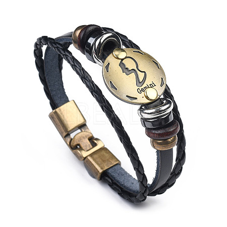 Braided Leather Cord Retro Multi-strand Bracelets LS-BJEW-L616-20C-1
