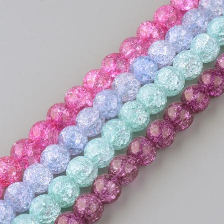 Synthetic Crackle Quartz Beads Strands GLAA-S134-6mm-M-1