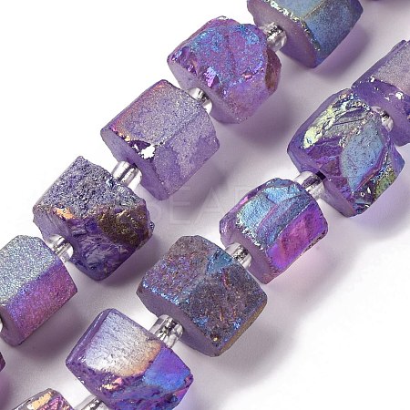 Electroplated Natural Quartz Beads Strands G-G767-02-22-1