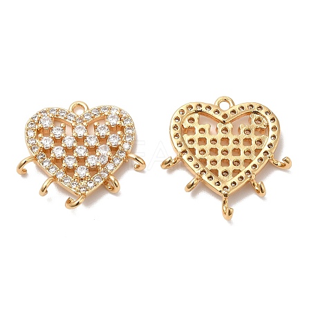 Brass Micro Pave Cubic Zirconia Chandelier Component Links KK-B074-13G-1