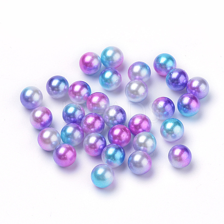 Rainbow Acrylic Imitation Pearl Beads OACR-R065-6mm-A06-1