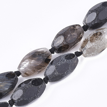 Black Watermelon Stone Glass Beads Strands G-T118-29-1