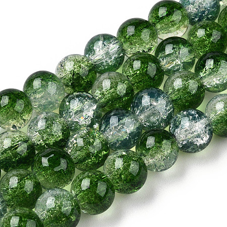 Transparent Crackle Baking Paint Glass Beads X1-DGLA-T003-01B-04-1