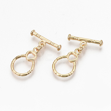 Brass Toggle Clasps X-KK-N231-218-NF-1