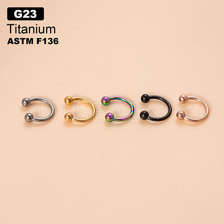 G23 Titanium Circular/Horseshoe Barbell Nose Rings WGFD71D-25-1