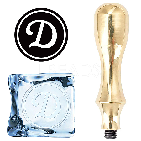 1Pc Golden Tone Brass Stamp Head DIY-CP0008-98G-1