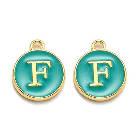 Golden Plated Alloy Enamel Charms ENAM-Q437-15F-1