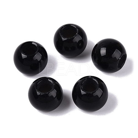Natural Obsidian European Beads G-Q607-02U-1