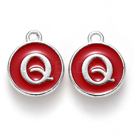 Platinum Plated Alloy Enamel Charms X-ENAM-S118-03Q-P-1