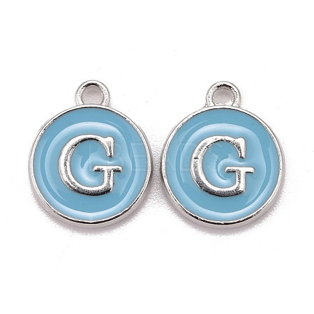 Platinum Plated Alloy Enamel Charms ENAM-S118-04G-P-1