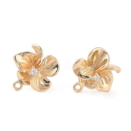 Brass Stud Earring Findings KK-N256-06G-1