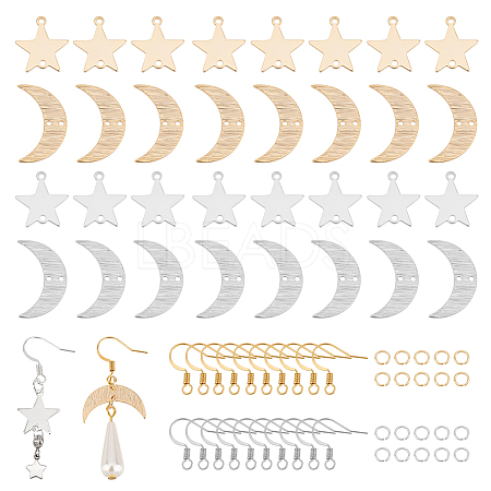 DIY Moon & Star Dangle Earring Making Kit DIY-UN0004-31-1