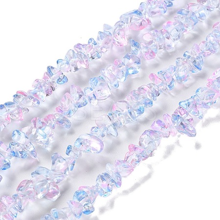 Spray Painted Transparent Glass Beads Strands X-GLAA-P060-01A-16-1