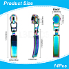 14Pcs Rectangle #3 Zinc Alloy Replacement Zipper Sliders FIND-GF0005-70B-2